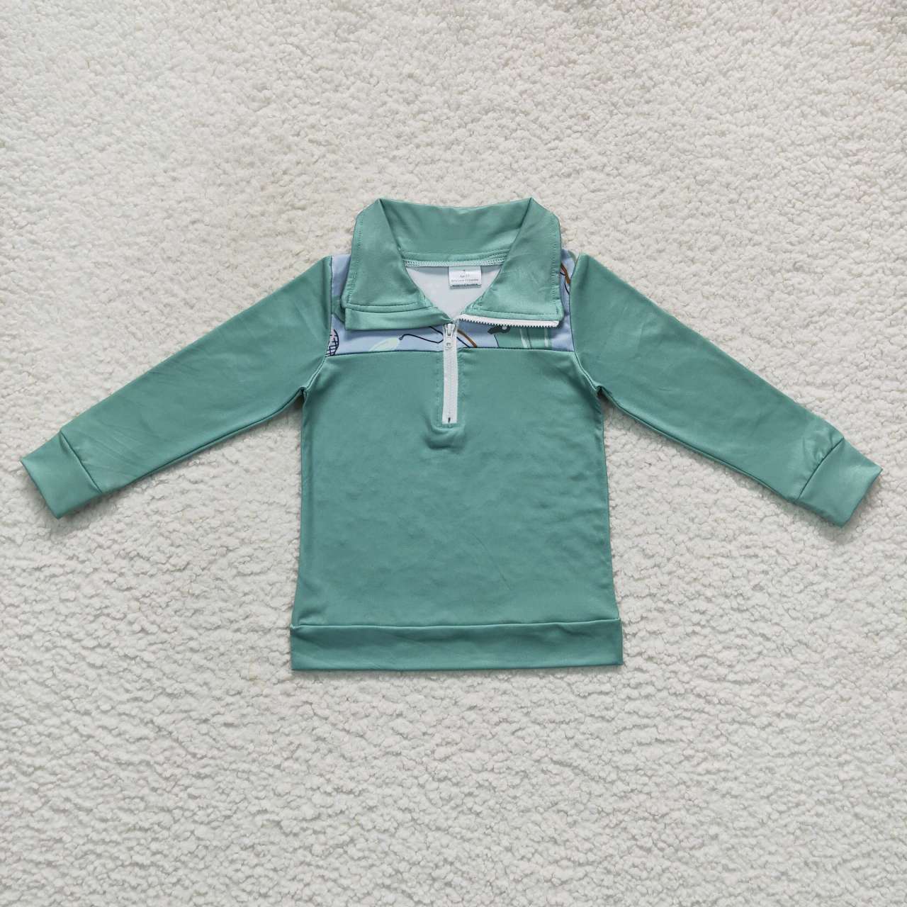 BT0335 Boys fishing winter zipper top