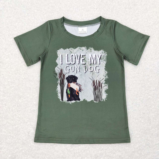 BT0413 toddler boy i love my gun dog hunting summer tshirt