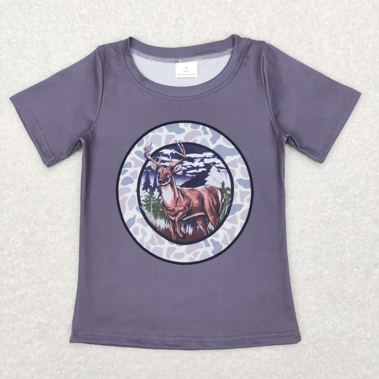 BT0464 toddler boy clothes camouflage elk summer tshirt