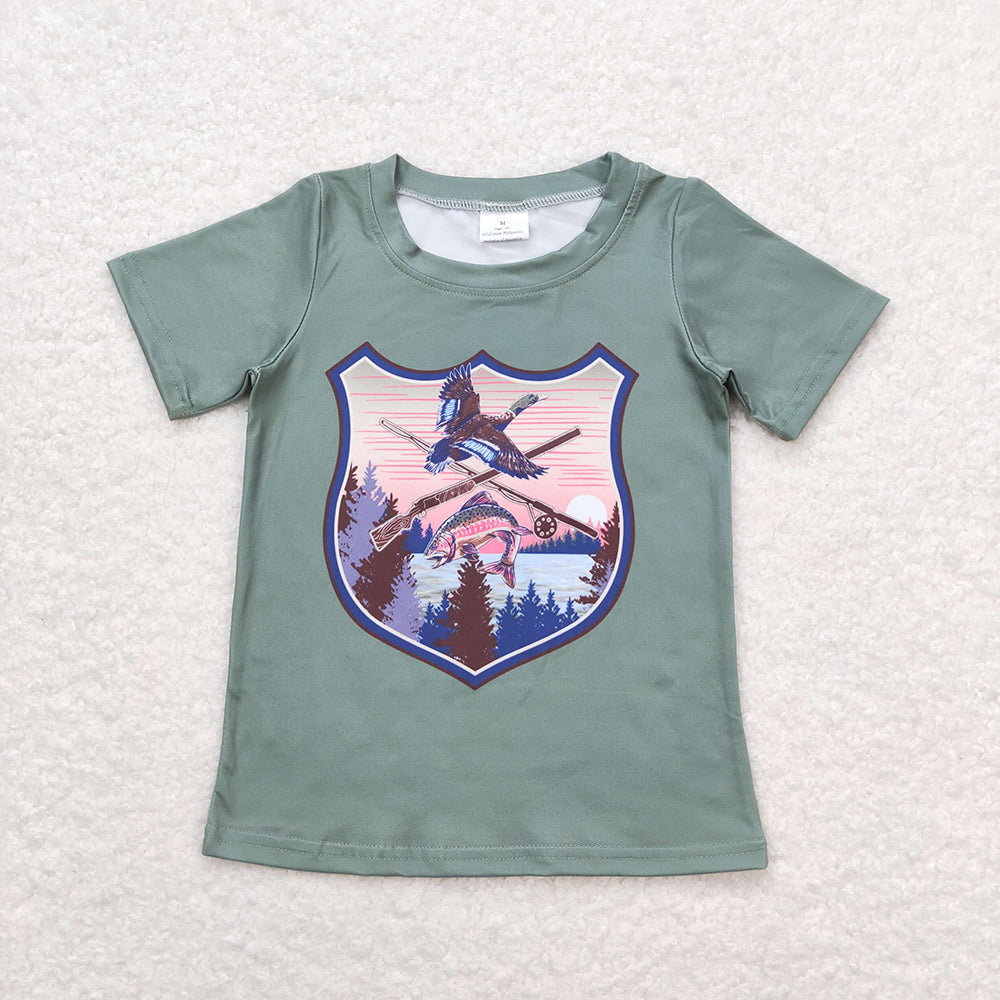 BT0465 toddler boy clothes shotgun summer tshirt
