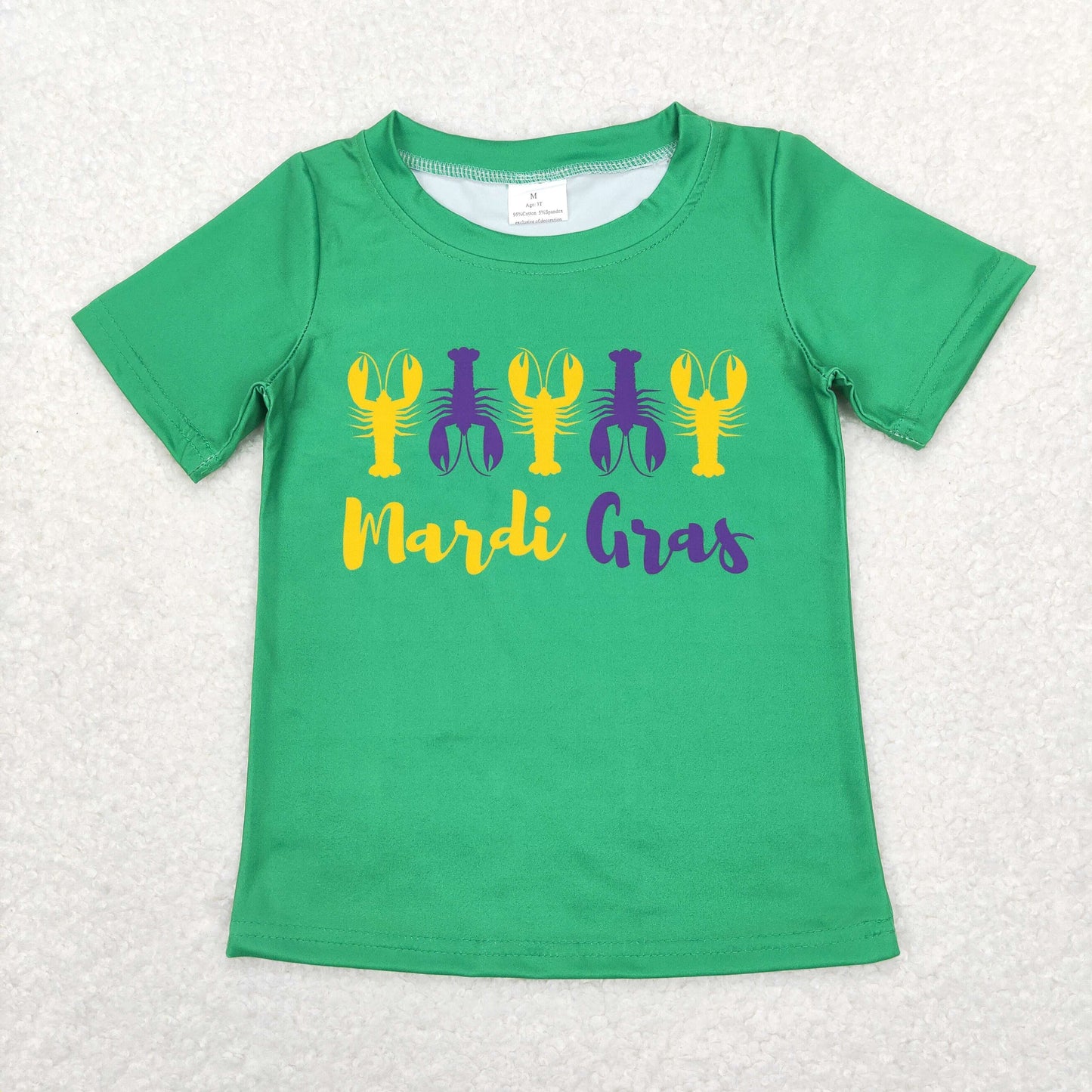 Sibling Baby Boys Girls Mardigras Crayfishes Tee Shirts Top