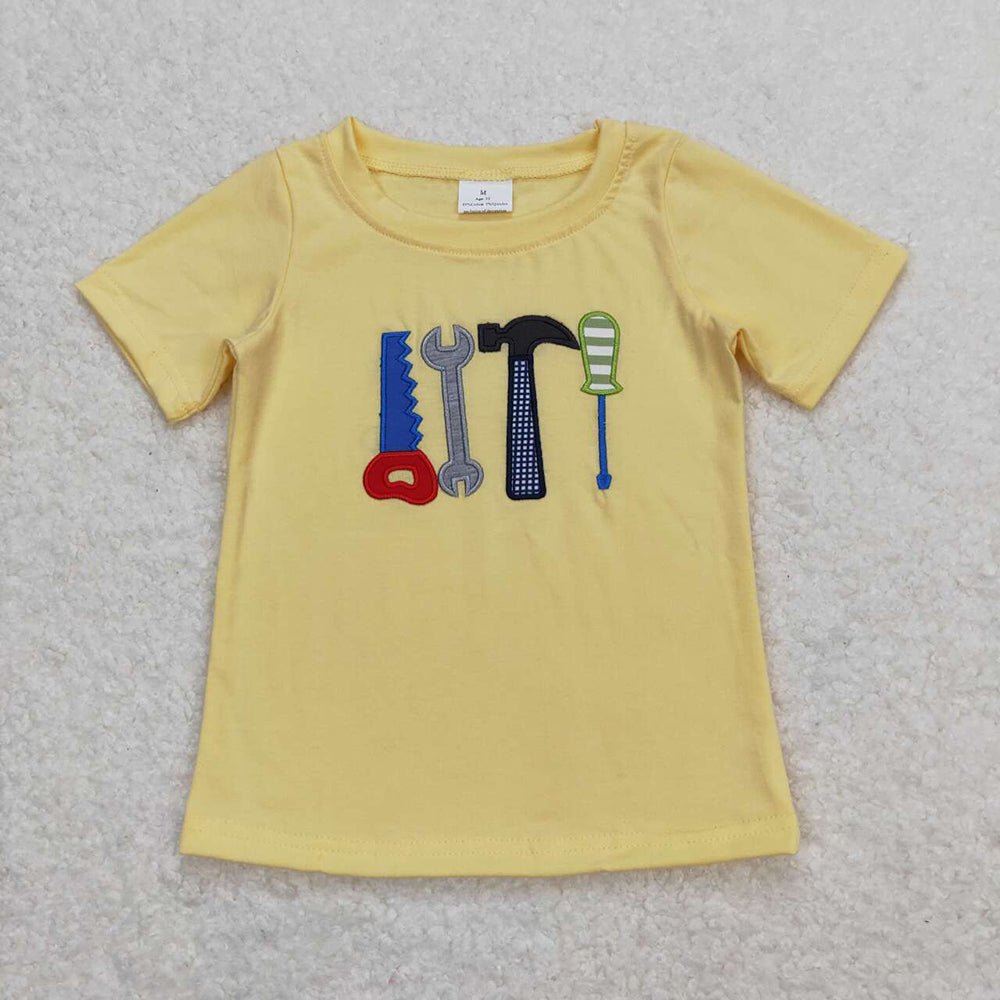 Sibling Embroidery Baby Boys Summer Short Sleeve Tee Shirts Tops
