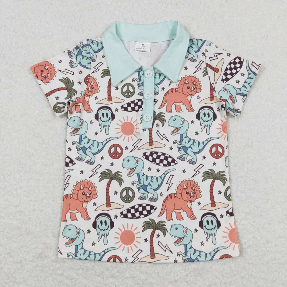 BT0580baby boy clothes dinosaur boy summer tshirt