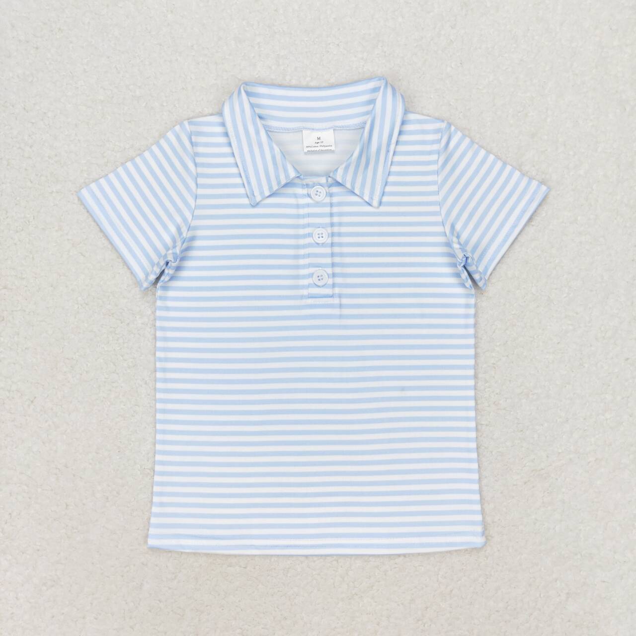 BT0653 baby boy clothes blue stripes boy summer tshirt