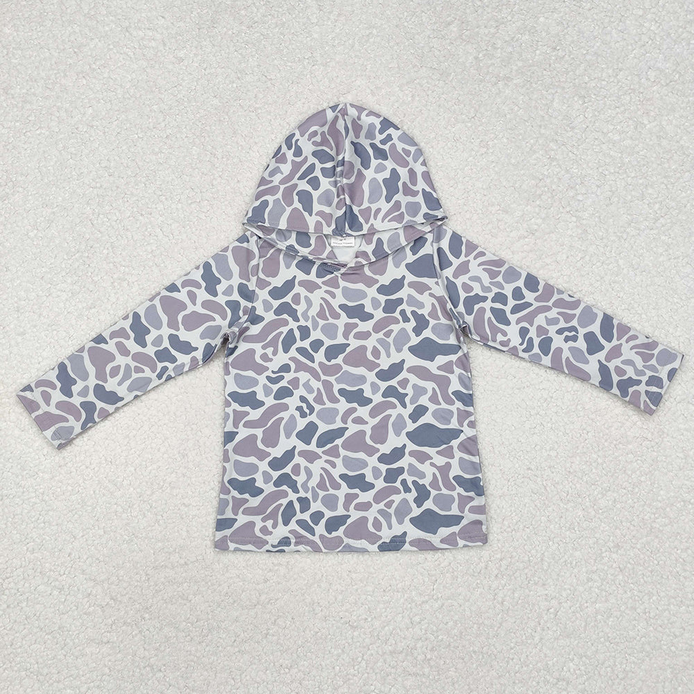 BT0922 Kids Old School Camouflage Camo Hoodie Long Sleeve Tops