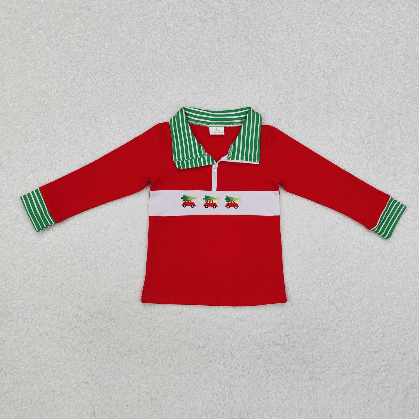 Sibling Baby Boys Girls Embroidery Santa Trees Christmas Zipper Pullovers Top