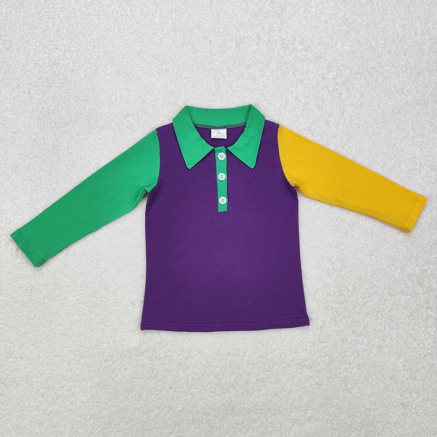 BT0997 toddler boy clothes mardi gras boy summer top shirt