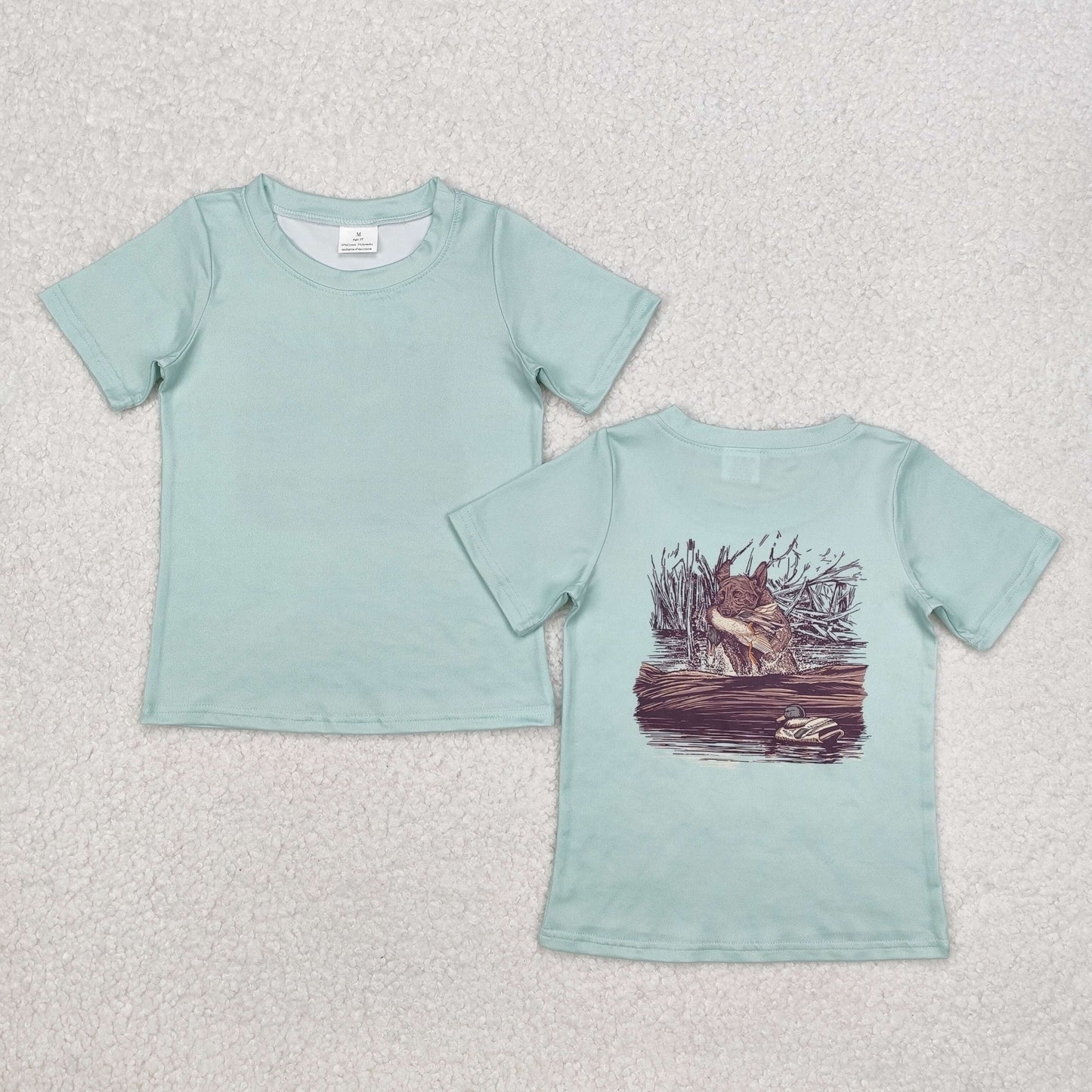 Sibling Baby Boys Short Sleeves Dog Deer Ducks Western Hunting Tee Shirts Tops