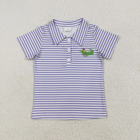 BT1092 boys stripes crocodile buttons pullovers summer T-shirts