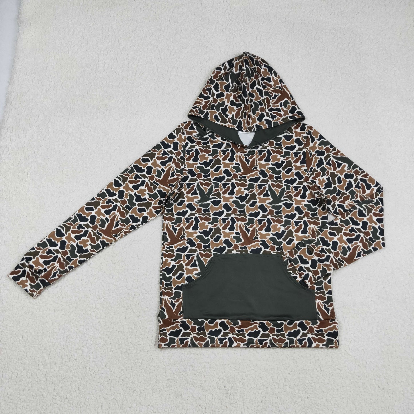 BT1472 Adult Men Long Sleeve Southern Ducks Camo Pocket Hoodies Top