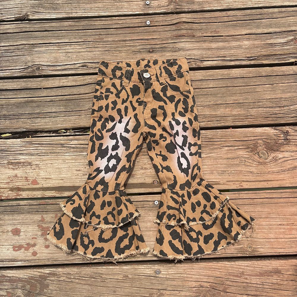 Baby girls western double ruffle jeans