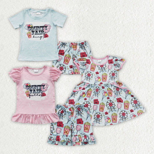 Sibling Baby Girls County Fair Dresses Outfits Sets