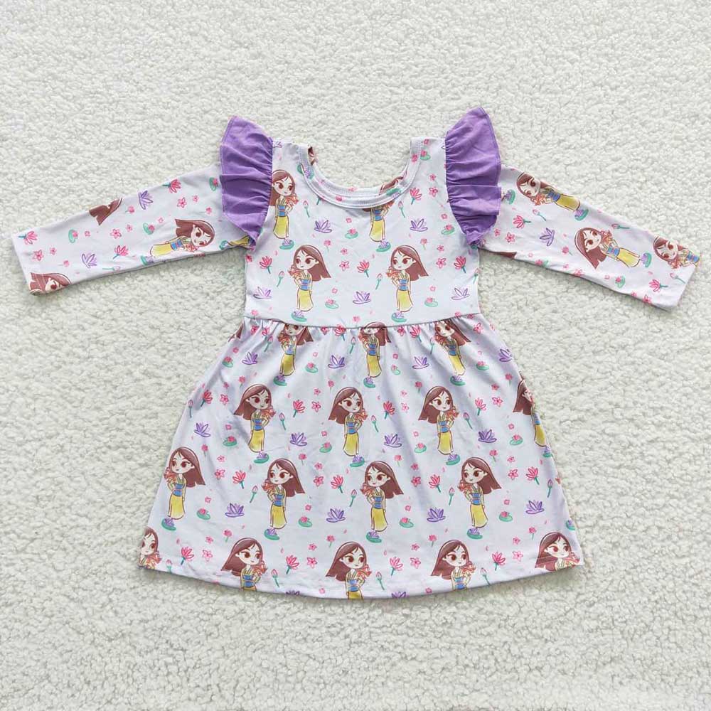 Sibling Baby Girls Princess Ruffle Long Sleeve Dresses