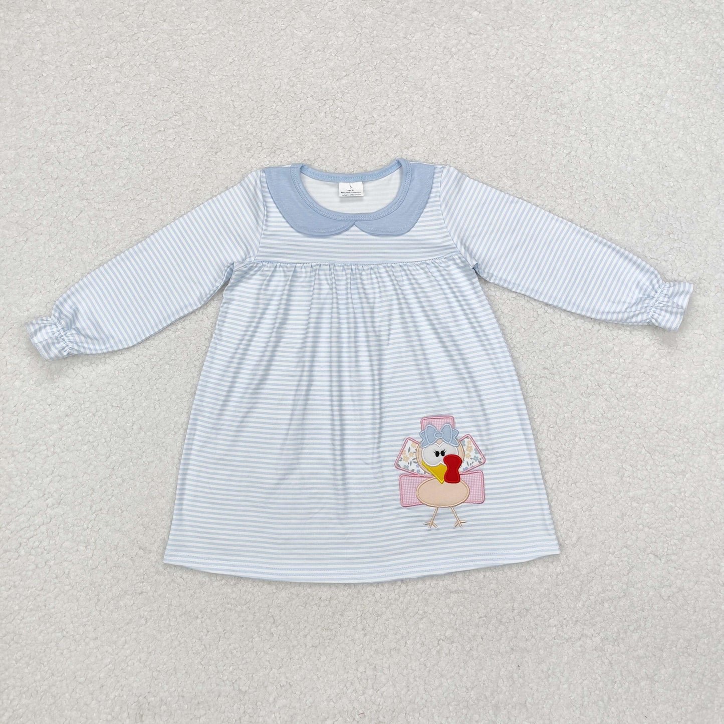 GLD0603 toddler girl clothes embroidery turkey girl thanksgiving winter dress