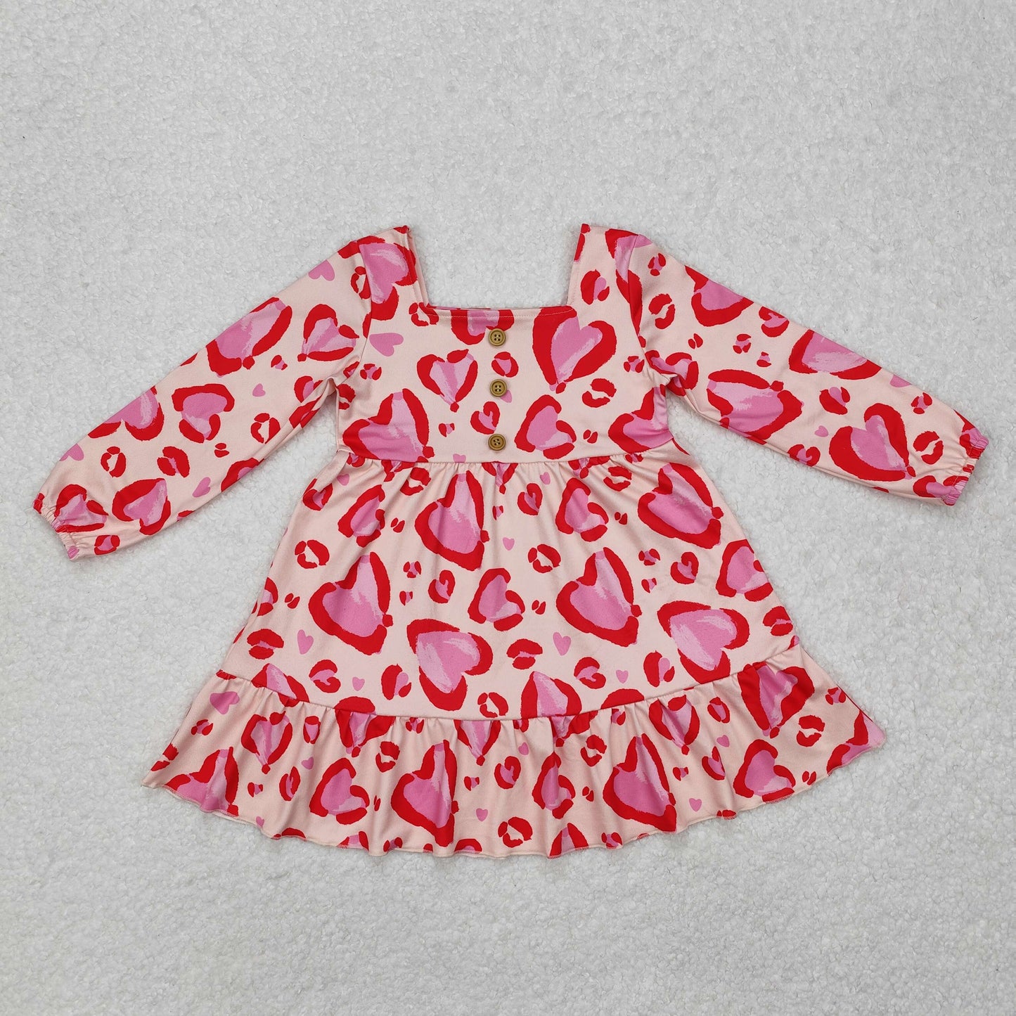 GLD0873 toddler girl clothes love girl winter valentines day dress