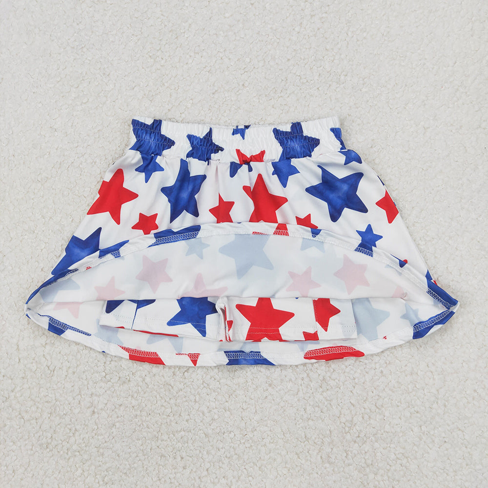 Sibling 3 Colors Baby Girls 4th Of July Summer Skorts Skirts