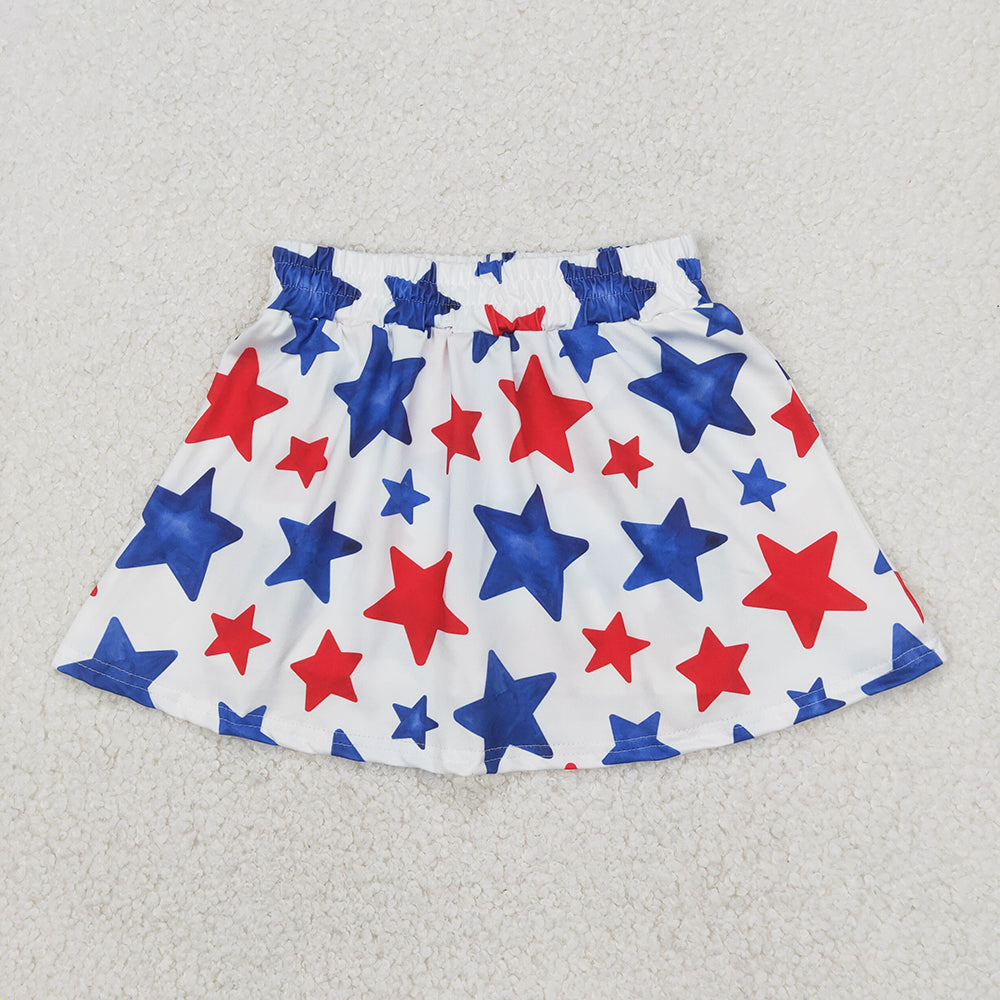 Sibling 3 Colors Baby Girls 4th Of July Summer Skorts Skirts