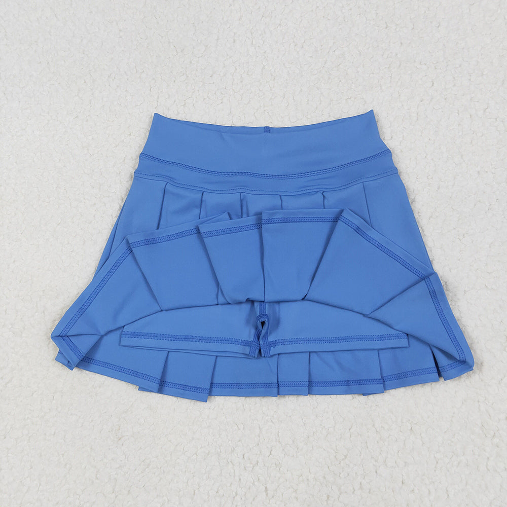 GLK0084 Baby girls Blue yoga tennis pleated shorts skirts bottoms