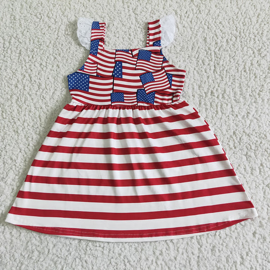 4th of July stripes flags ruffles dresses GSD0042