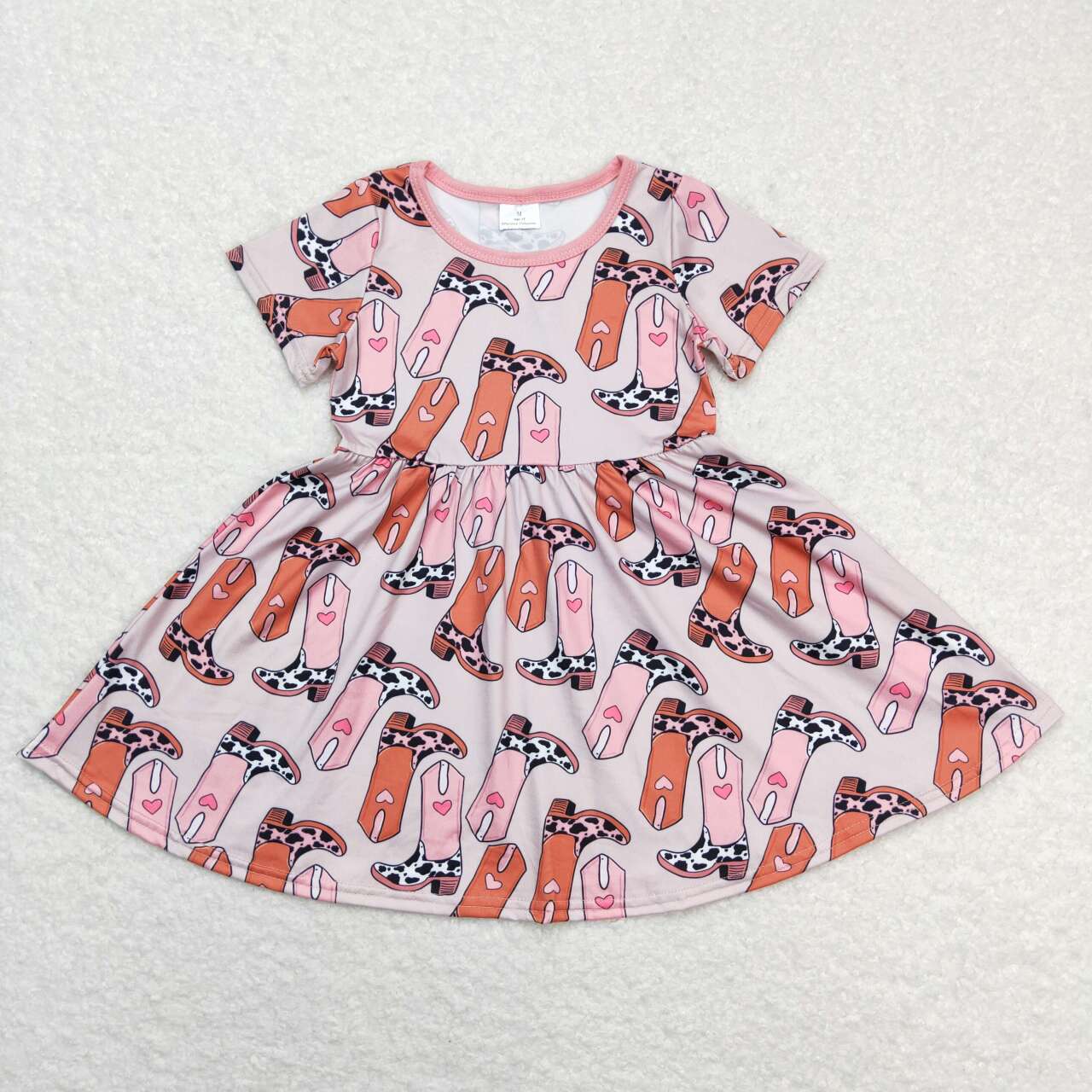 GSD0542 baby girl clothes girl love boots summer dress