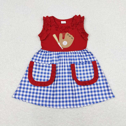 GSD0566baby girl  clothes girl baseball summer dress