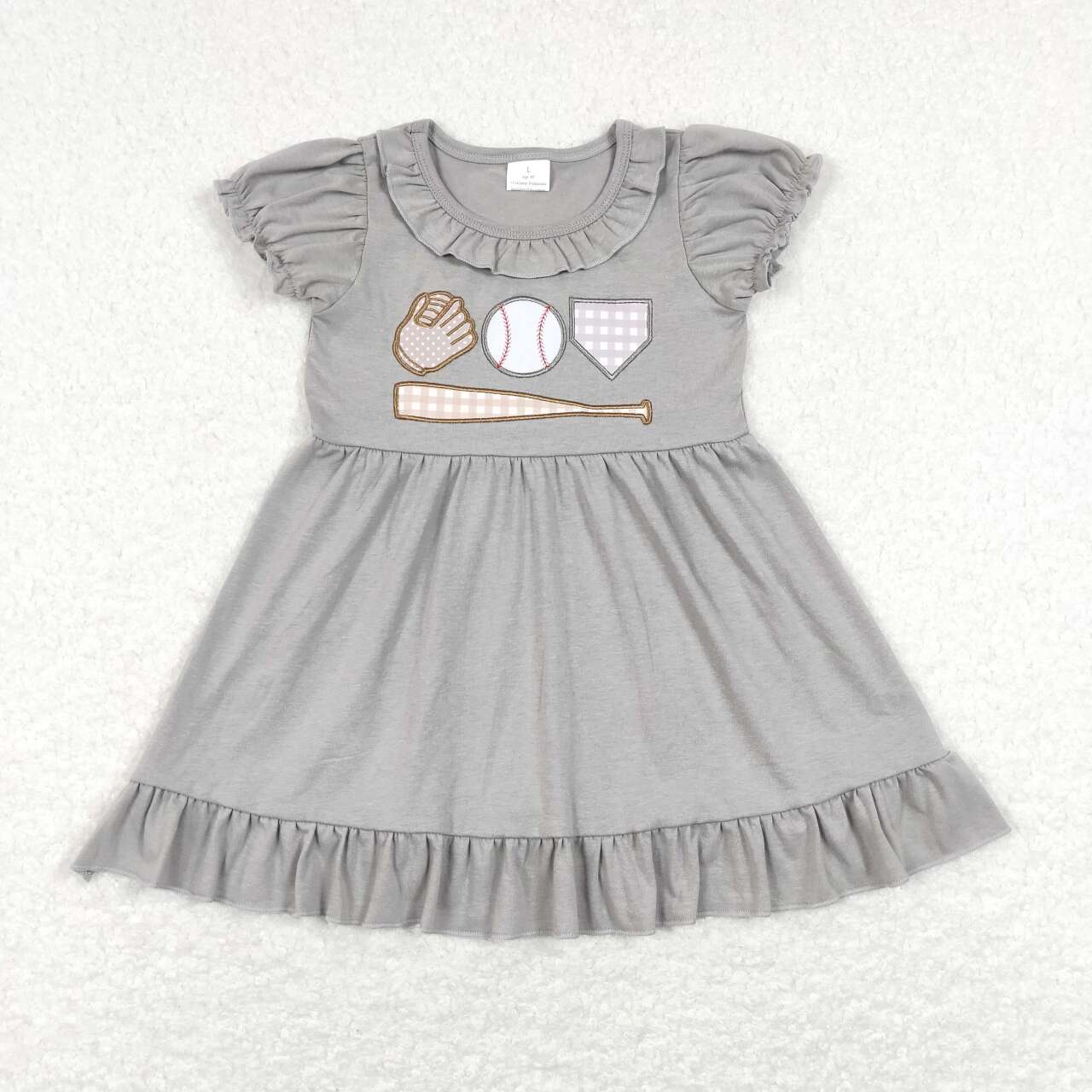 GSD0574 baby girl clothes embroidered baseball girl summer dress