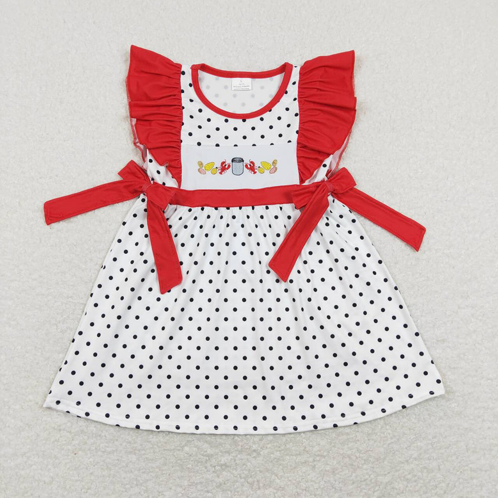 GSD0622 baby girl clothes girl crayfish short sleeves dress