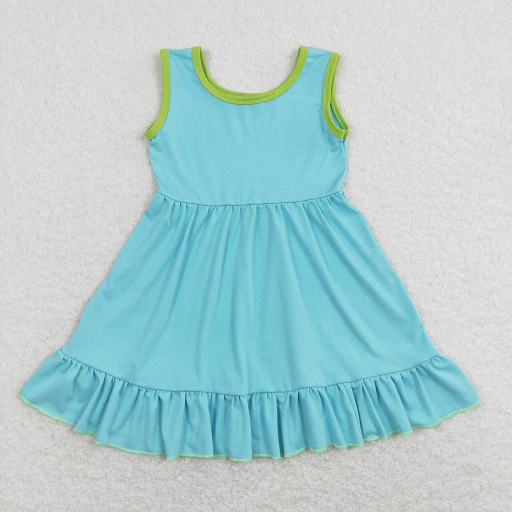 GSD0657 baby girl clothes pure green summer dress