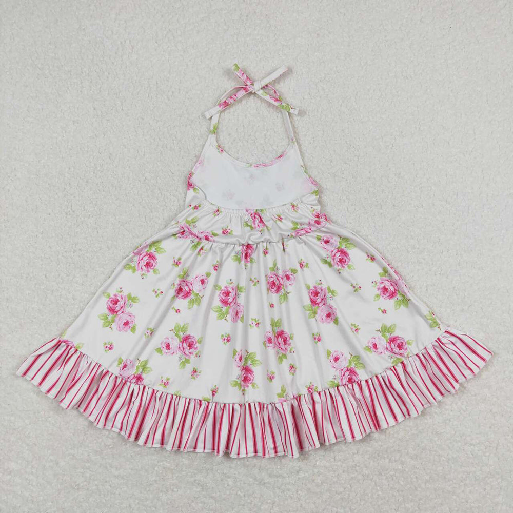 GSD0859 baby girl clothes flowers halter summer dresses