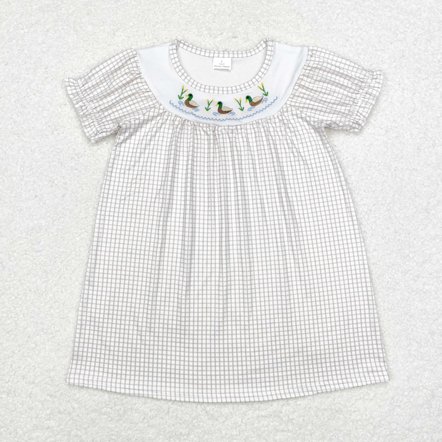 GSD1410 toddler girl clothes embroidery mallard girl summer dress