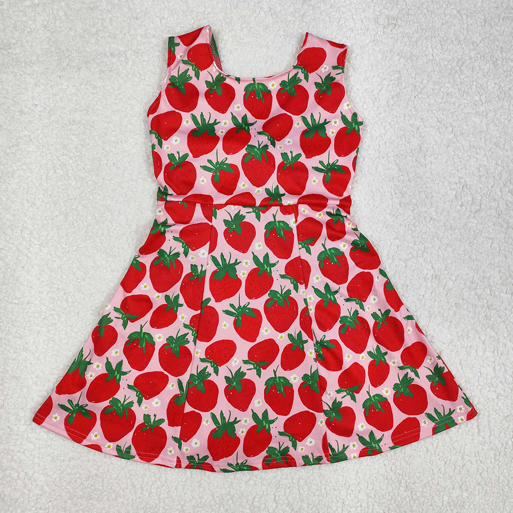 Sibling 9 Colors Baby Girls Red Flowers Active Yoga Athletic Dresses