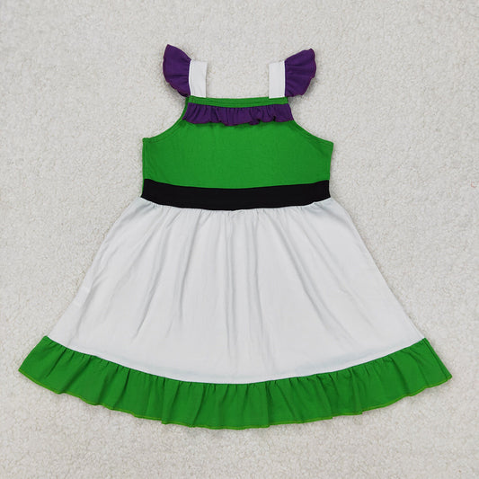 GSD1874  toddler clothes green princess baby girl summer dresses