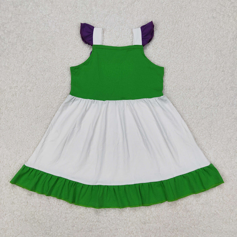GSD1874 toddler clothes green princess baby girl summer dresses