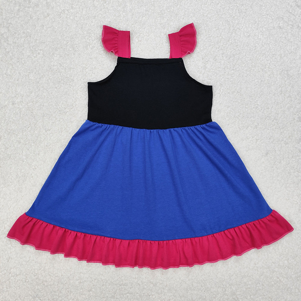 GSD1880 toddler clothes black blue princess baby girl summer dresses