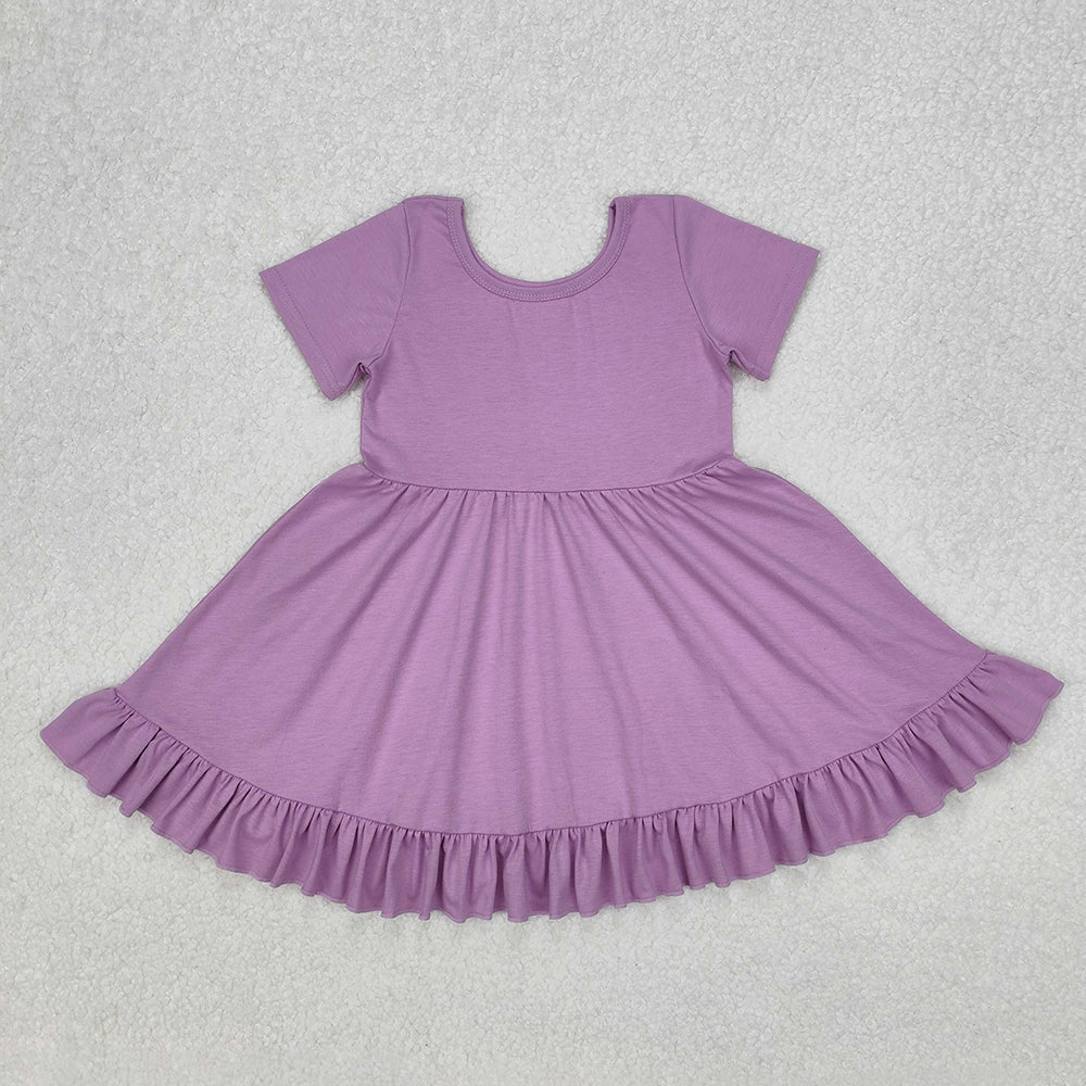 GSD1914 baby girl lavender cotton short sleeve twirl dresses