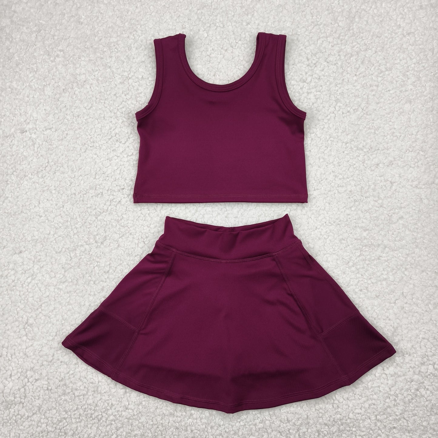 Sibling Baby Girls Colorful Vests Top Tennis Sports Skorts Yoga Clothes Sets
