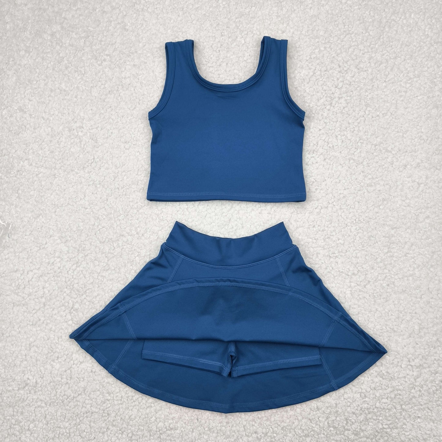 GSD1986 Baby Girls Dark Blue Crop Top Skorts Skirts Outfits Active Sets