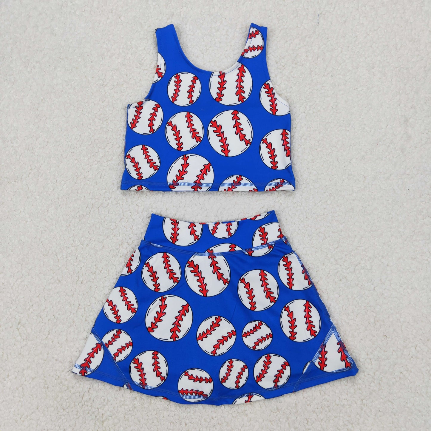 Sibling Baby Girls Football Baseball Cheer Yoga Active Wear Top Shorts Skirts Clothes Sets