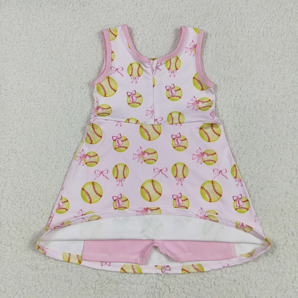 GSD2048 toddler girl clothes Sleeveless softball athletic summer yoga dresses