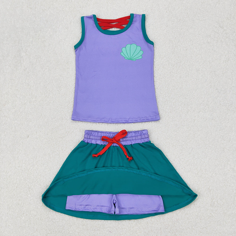 Sibling 7 Colors Baby Girls Princess Shirt Skorts Skirts Outfits