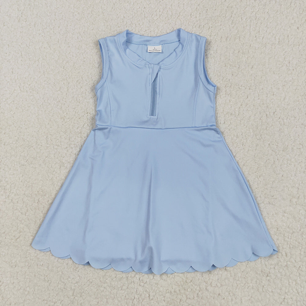 GSD2088 toddler girl clothes Sleeveless Light Blue athletic summer yoga dresses