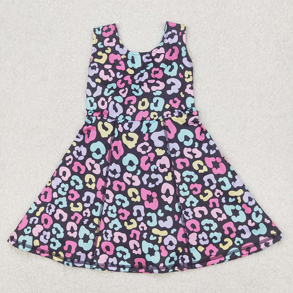 Sibling 9 Colors Baby Girls Red Flowers Active Yoga Athletic Dresses