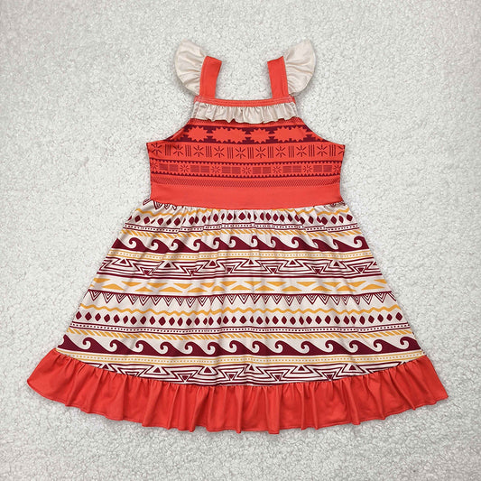 GSD2394 toddler clothes orange princess baby girl summer dresses