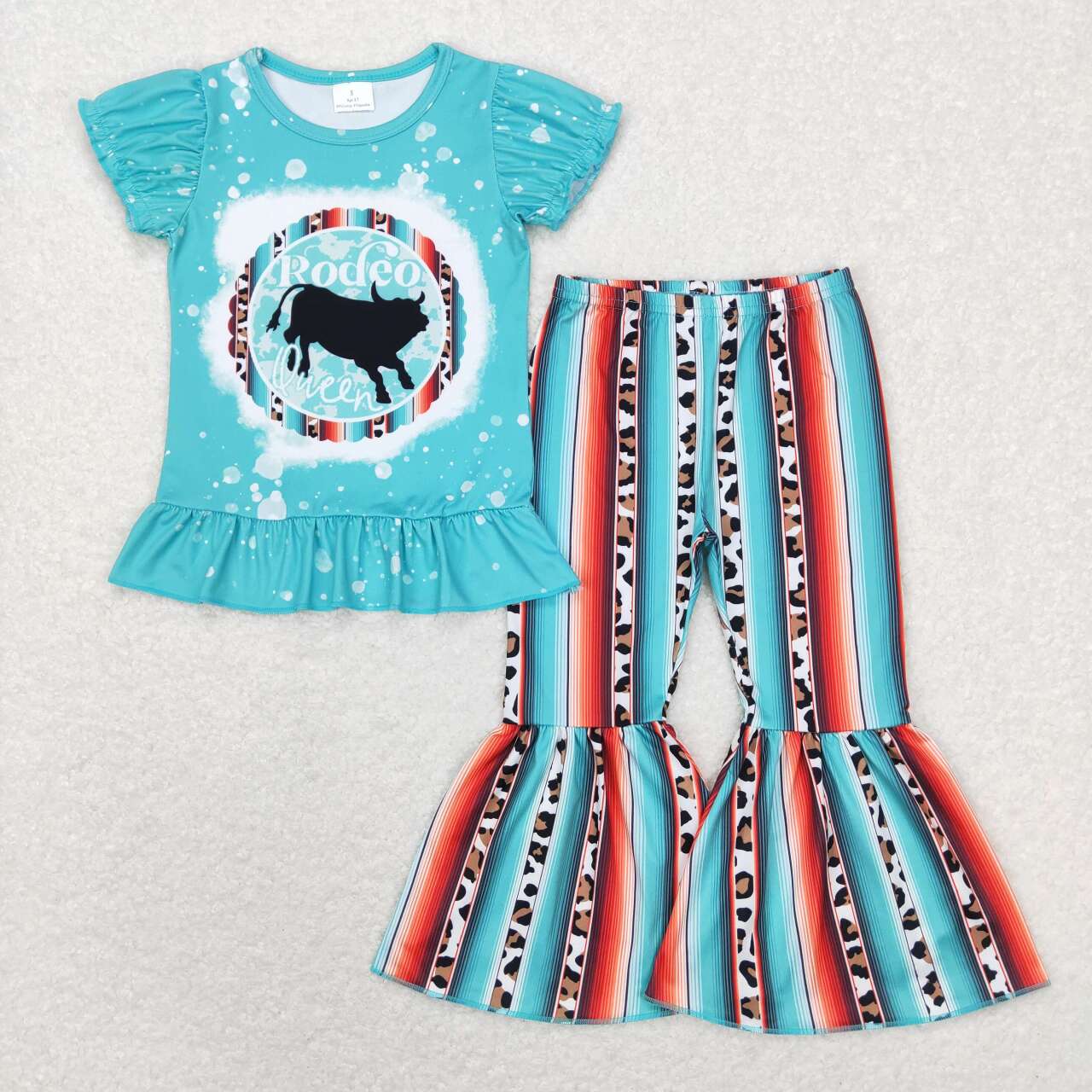 GSPO1051 baby girl clothes redeo queen girl bell bottom outfit