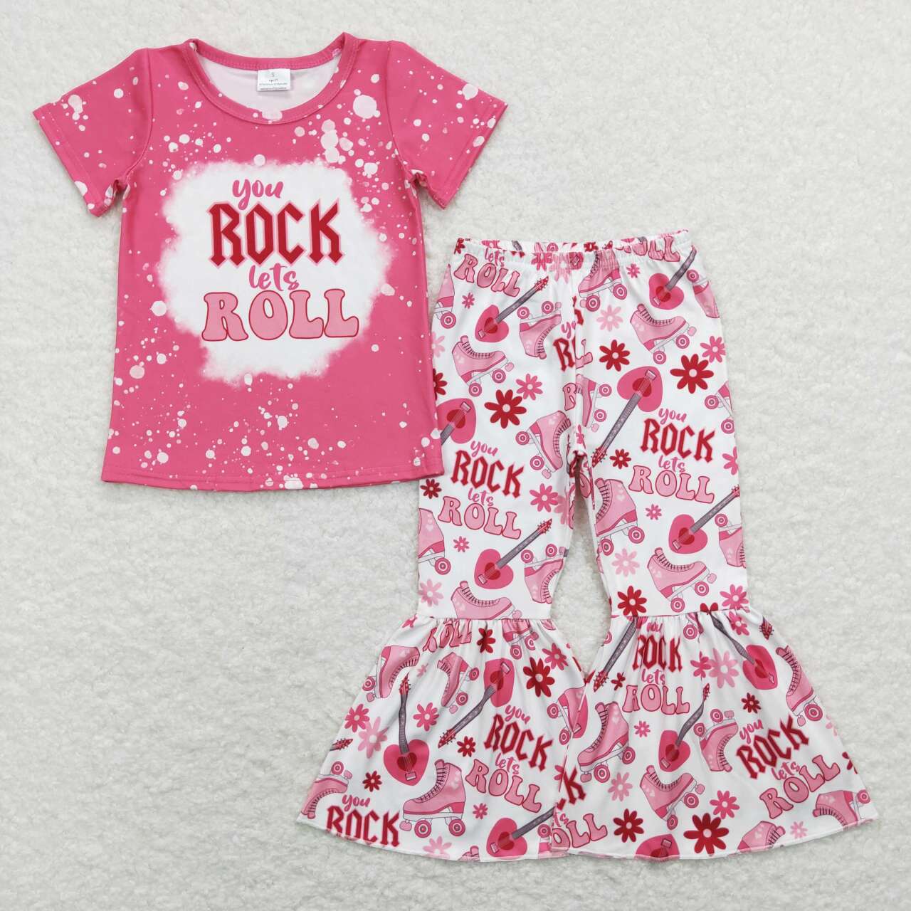 GSPO1146 baby girl clothes girl rock bell bottom outfit