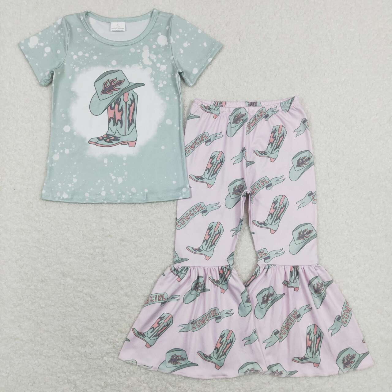 GSPO1232 baby girl clothes cowgirl boots girl bell bottoms outfit