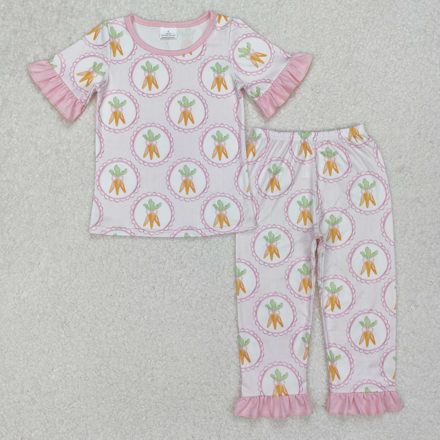 GSPO1992 toddler girl clothes carrot girl easter pajamas set