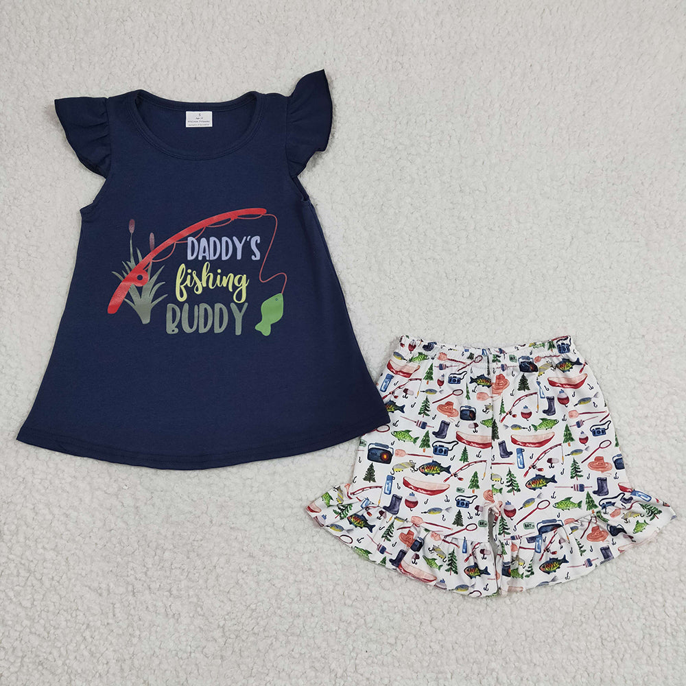 Sibling Boys Baby Girls Summer Fishing Shorts Sets
