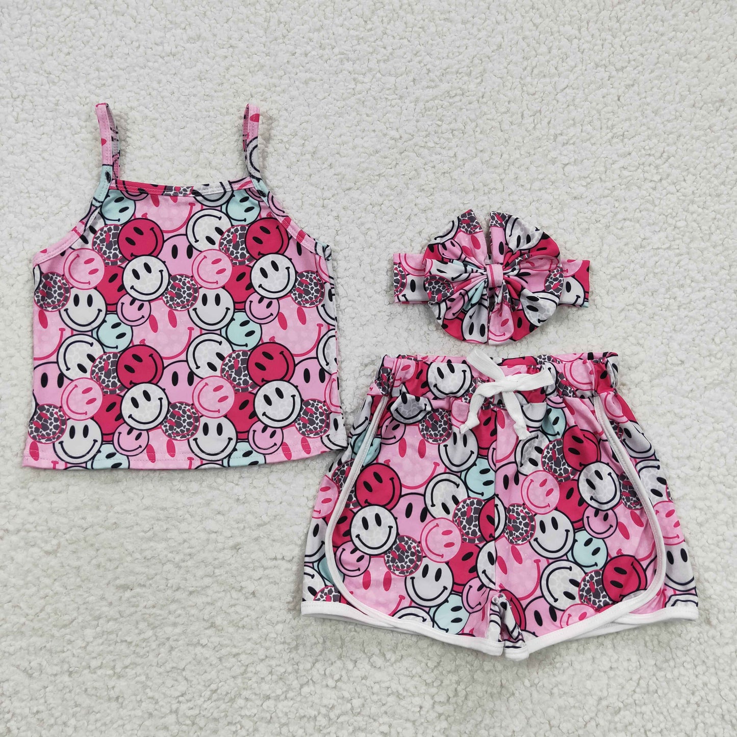 smile face camis shorts 3pieces sets GSSO0340