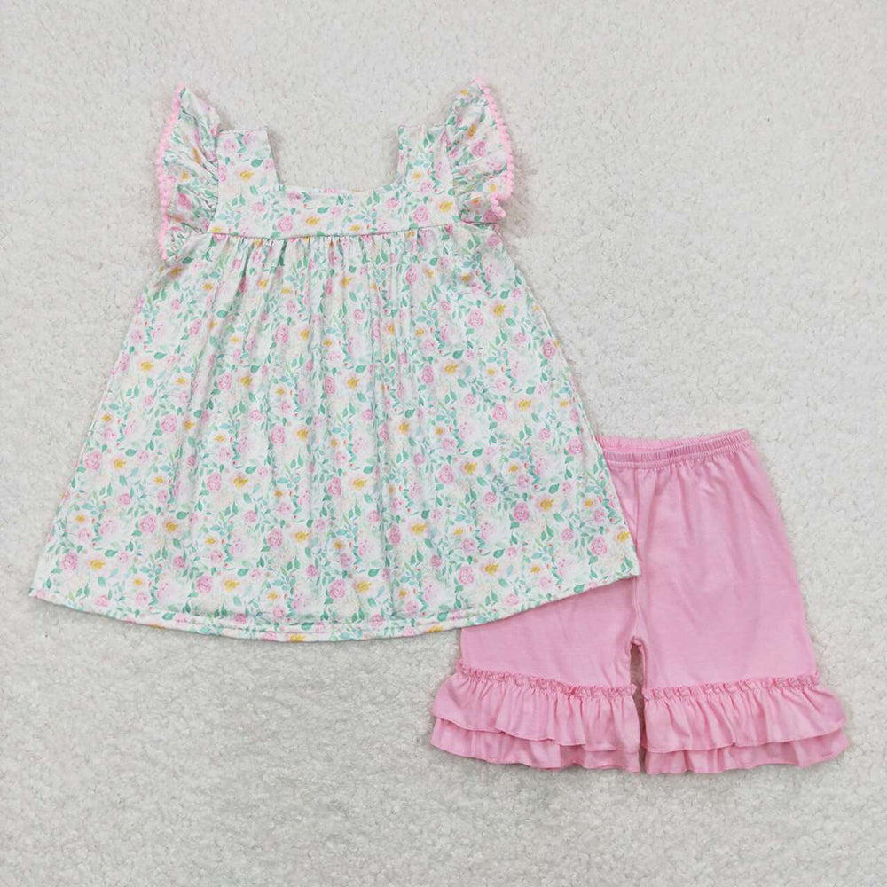 GSSO0487 baby girl clothes flower summer outfits